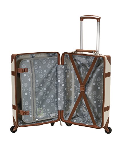 Rockland Stage Coach 20" Rolling Trunk Carry-on, White