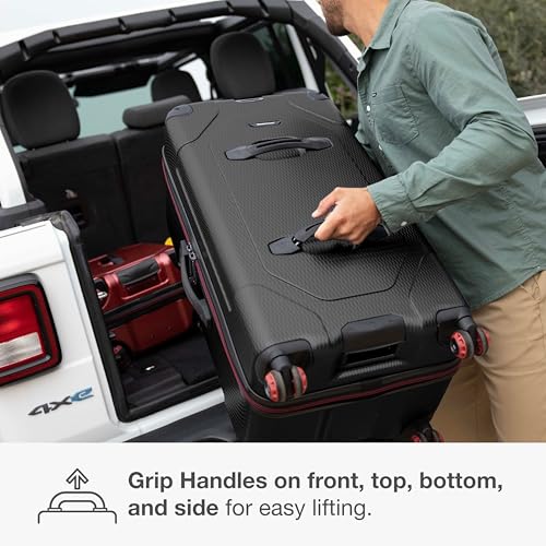 Traveler's Choice Maxporter II Polycarbonate Hardside Trunk with Spinner Wheels, Black, 31-Inch Large Trunk
