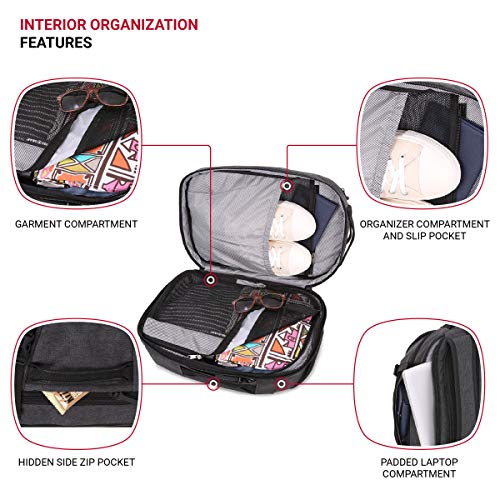 SwissGear Hybrid Travel Laptop Backpack, Heather Grey, 18-Inch