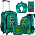 AGSDON 5 Piece Kids Luggage Set for Boys, Cute Rolling Wheels Suitcase for Toddler, Children Travel Carry on Suitcase-Dinosaur