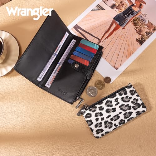Montana West X Wrangler Black Laptop Bag and Leopard Print Wallet Set for Women
