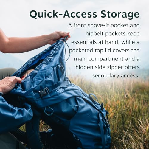 Osprey Kyte LT 35L Women's Backpacking Backpack - Lightweight Hiking & Travel Bag with Waterproof Raincover, Graphite Purple