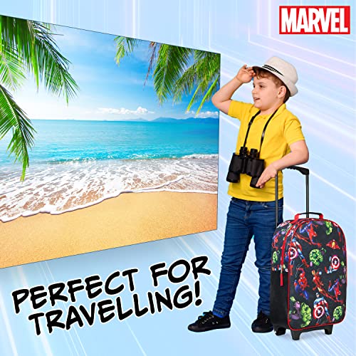 Marvel Avengers Spiderman Kids Suitcase Foldable Carry On Luggage with Wheels Lightweight Travel Trolley Bag for Vacations Trips Gifts for Boys (Multicolor Avengers)