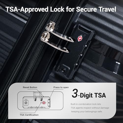 Rosamo 4 Piece PP Hardside Expandable Luggage Set - Lightweight 29/25/21/16 Inch Spinner Suitcase with TSA Lock & Telescoping Handle, Durable Travel Luggage