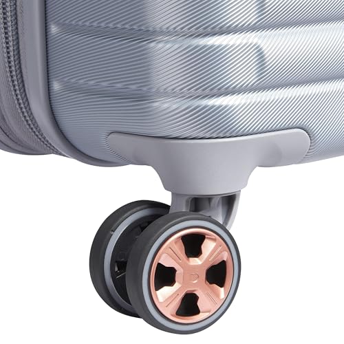 DELSEY PARIS Cruise 3.0 Hardside Expandable Luggage with Spinner Wheels, Platinum, Checked-Medium 24 Inch