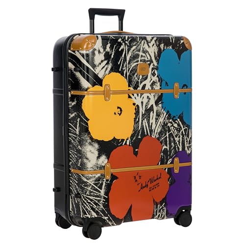 Bric's Andy Warhol Checked Luggage – Travel as Art Marilyn Print, Luxury Suitcase with Leather Trim, 360° Silent Wheels, Lightweight Hard Structure, 30 Inch, Black