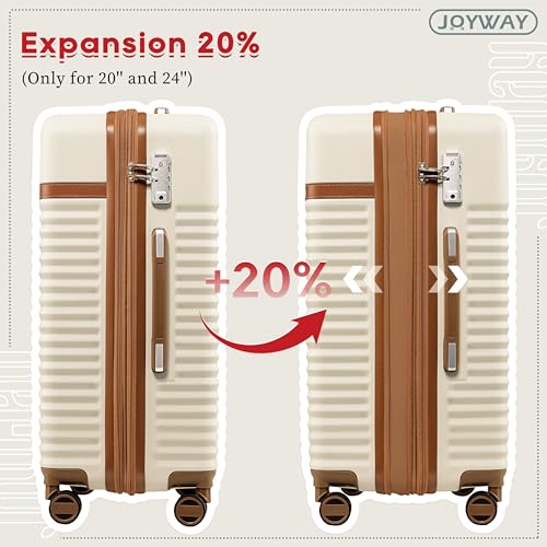 Joyway Luggage 3 Piece Luggage Sets Hardside Expandable Carry On Suitcase Set with Spinner Wheel, Lightweight Rolling Suitcase with TSA Lock