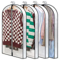 Perber 40" Clear Garment Bags for Hanging Clothes, 4" Gusseted Suit Bags for Closet Storage, Hanging Clothes Storage Suit Cover Bags with Zipper for Coats, Jackets, Shirts, 4 Packs
