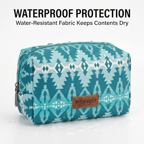 Montana West X Wrangler Travel Makeup Bag Waterproof Cosmetic Bag Portable Makeup Pouch for Women Large Toiletry Bag
