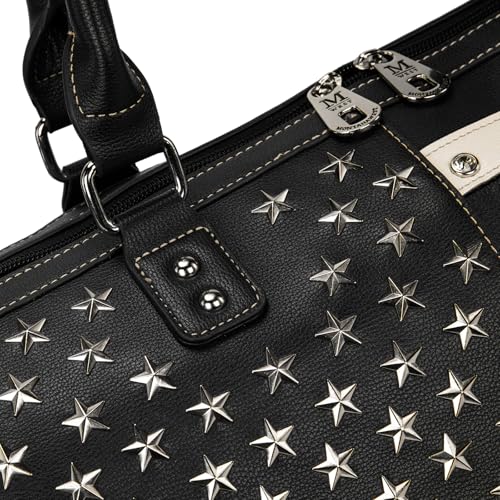 Montana West American Flag Studded Weekender Bags Patriotic Duffle Bag Large Carry on for Men & Women, Black