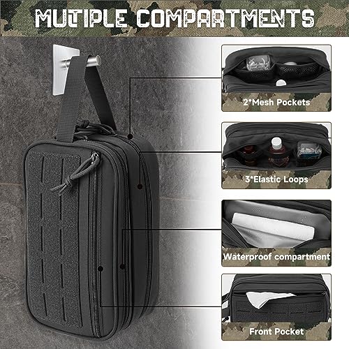 QT&QY Tactical Toiletry Bag For Men Hygiene Bag EDC Military Tool Molle Pouches Small Dopp Kit Mens Shaving Kit Travel shower Bags