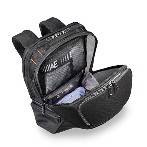 Briggs & Riley Cargo Backpack - Carry On Travel Backpack for Women & Men, Personal Item Bag, Self-Repairing Zippers, Padded Straps, Fits up to 15" Laptop - ZDX Collection, Black