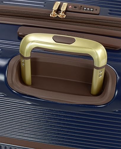 London Fog Brentwood IV 25" Expandable Spinner Hardside Suitcase, Midnight Blue