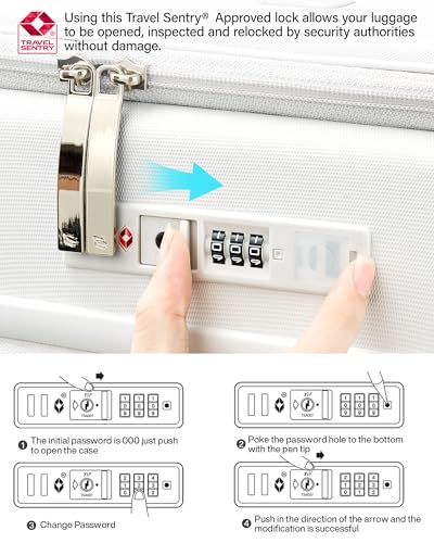 Hanke 20 Inch Expandable Carry On Luggage with Cup Holder 22x14x9 Airline Approved, Top Opening Hard Shell Suitcases with Wheels, Carry-On Travel Suitcase Trunk Luggage with Lock, Smoke White