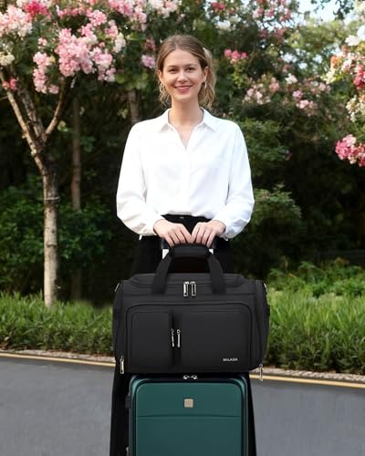 MILADA Underseat Carry On Luggage Bags for Travel Lightweight Foldable Carry On Bags for Airplanes Small Duffle Bag for Men Women TSA Approved Underseat Bag Travel Tote Bags, Black