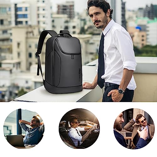 BANGE Business Smart Backpack Waterproof fit 15.6 Inch Laptop Backpack with USB Charging Port,Travel Durable Backpack, Black（no Usb）, L, Travel Backpacks