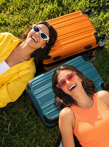 Coolife Carry On Luggage, Suitcase with Durable and Lightweight, carry on suitcase with PC+ABS Hardshell, Dual Spinner Wheels, TSA Lock, and YKK Zipper(green new, S(20in)_carry on)