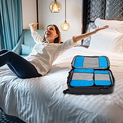 Travel Wise Packing Cubes for Travel - 5 Piece Set with Pattern Design, Lightweight Ripstop Nylon Luggage Organizers with Mesh Panel, Small Medium Large Sizes