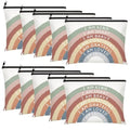 Chunful 10 Pieces Inspirational Canvas Makeup Bags for Women Graduation Gift Rainbow Canvas Cosmetic Bags Bulk with Zipper Friendship Gift Travel Toiletry Pouch(Motivation)