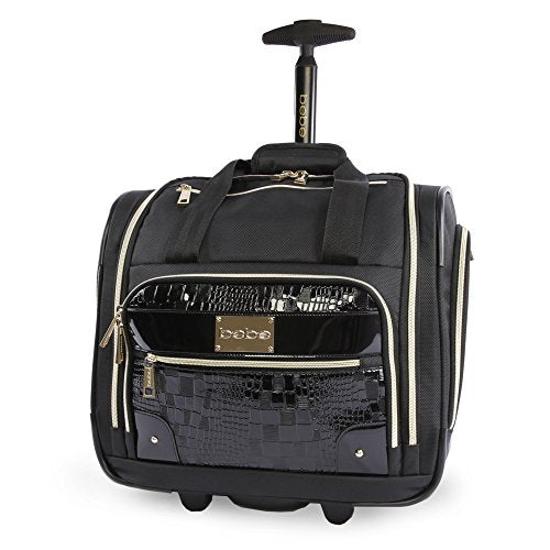 BEBE Danielle - Wheeled Under The Seat Carry On Bag Carry-On Luggage, Croc Black