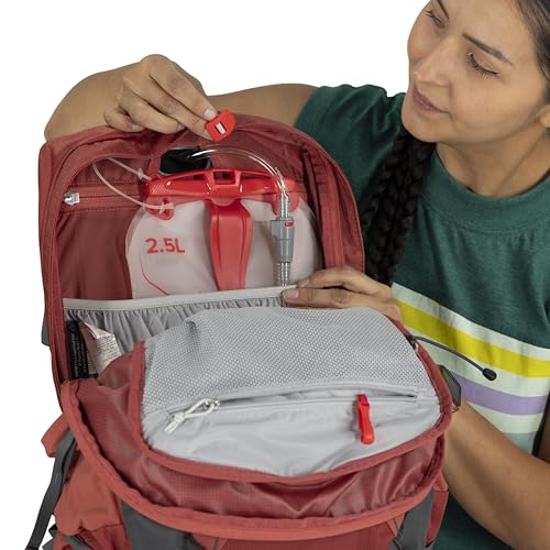 Osprey Tempest 22L Women's Lightweight Hiking Backpack - Small Daypack for Travel & Camping, Deep Fig/Hotspot Pink