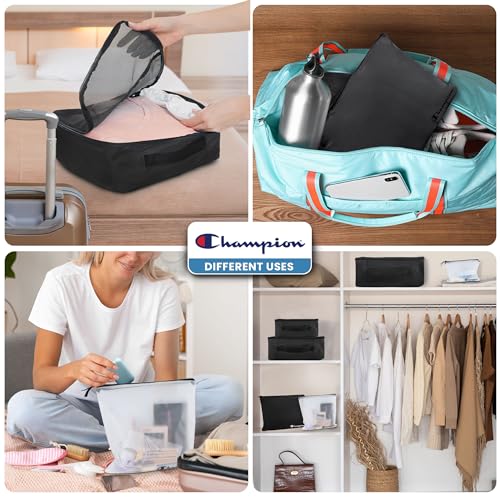 Champion Packing Cubes for Travel – 6 pc Packing Cubes Set for Suitcases, Space-Saving Packing Organizers