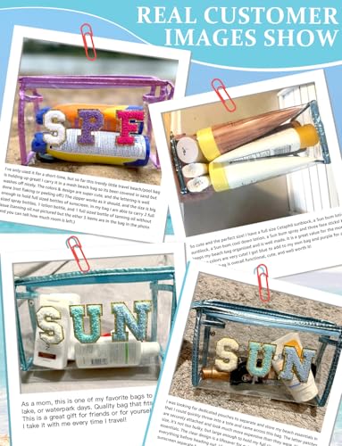 COSHAYSOO Clear Sunscreen Makeup Bag Beach Vacation Essentials Waterproof Summer Pool Must Have Accessories for Women Teen Girls Gifts, European Airplane Cruise Tropical Travel Toiletry Pouch Blue SUN