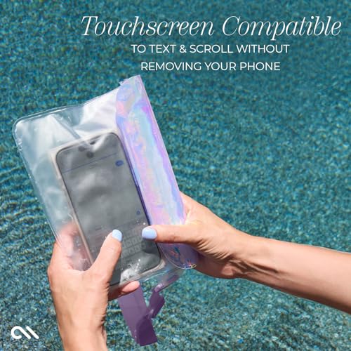 Case-Mate Soap Bubble IP68 Waterproof Phone Pouch/Case with Triple Seal Protection, Adjustable Strap - Waterproof Fanny Pack for iPhone 17 Pro Max/iPhone 16 Pro Max/15/14/S26/S25/Pixel 10 - Iridescent