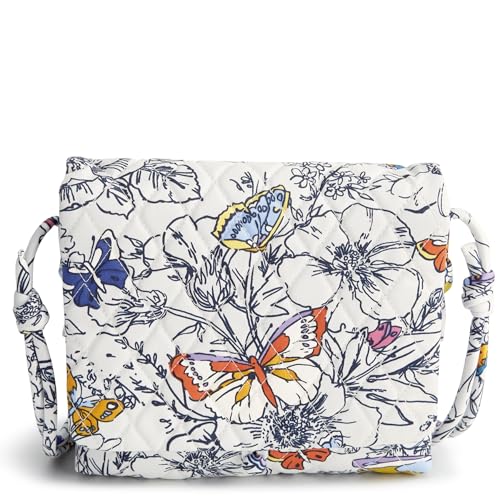 Vera Bradley Women's Premium Cotton Baird Hipster Crossbody, Wing + Bloom, One Size