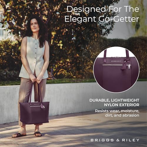 Briggs & Riley Traveler Tote Bag, Plum, Expandable Tote Bag, Rhapsody Expandable Tote