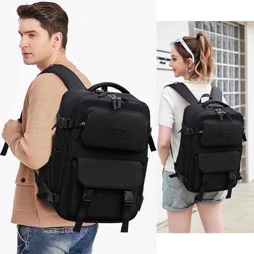 LXYGD Travel Laptop Backpack, Business Work Backpacks Large College Bookbag for Women Men Water Resistant Daypack Airline Approved Gym Bag Fits 17 Inch Notebook & Laptops - Black