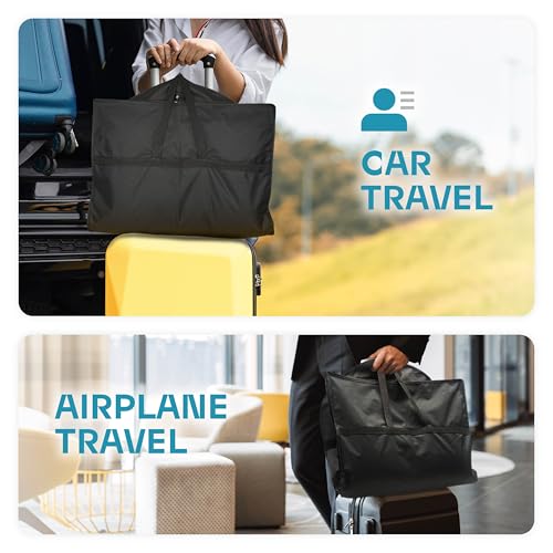 Lazebox 43" Travel Garment Bag with Accessories Zipper Pocket, Heavy Duty Suit Bag for Suits, Tuxedos, Dresses, Coats, Black, 3 packs