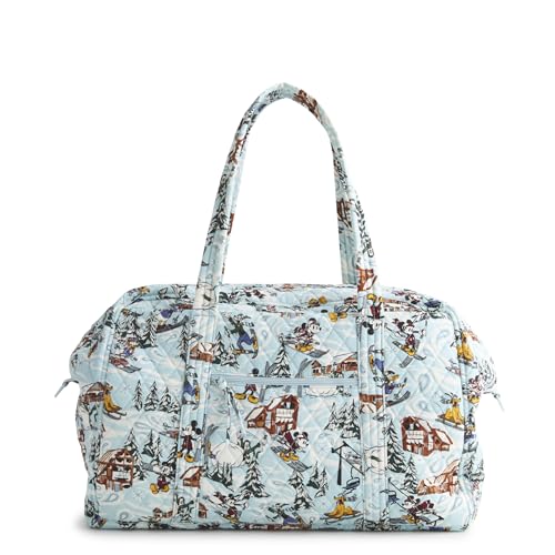 Vera Bradley Women's Disney Premium Cotton Miramar Weekender Travel Bag, Ski Weekend Mickey and Friends, One Size