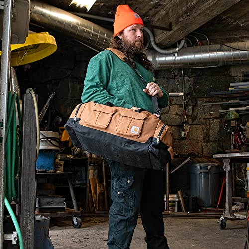 Carhartt 40L Utility Duffel, Heavy-Duty Gear Bag for Jobsite, Gym, & Travel, Duffel Bag (Carhartt Brown), 40L