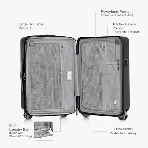 Traveler's Choice Markham Hardside Expandable Luggage with Double Spinner Wheels, Carry-On 21-Inch Suitcase, TSA Lock, 21-Inch, Black