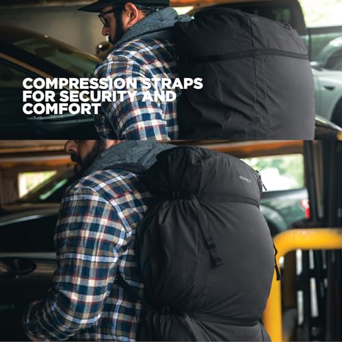 NOMATIC Navigator Collapsible Duffle Bag - 42L Travel Backpack for Men and Women - Weekender Bag - Black Backpack