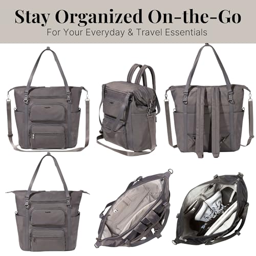 Baggallini Nolita Convertible Backpack - 11x14” Travel Backpack Shoulder Tote Crossbody Bag w/RFID Tech, Luggage Sleeve & Laptop Pocket