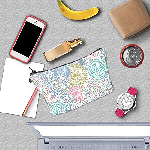 Deanfun Cosmetic Bag for Women, Mandala Flowers Waterproof Makeup Bags Roomy Toiletry Pouch Travel Accessories Gifts (51561)