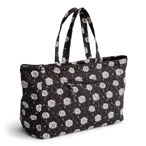 Vera Bradley Women's Premium Cotton Knollton Travel Tote, Feathery Bouquets, One Size