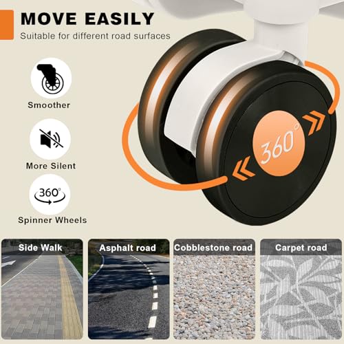 AnyZip Luggage PC+ABS Aluminum Frame Zipperless Checked Luggage Hard Shell Suitcase with TSA Lock Double Spinner Wheels 24 Inch White