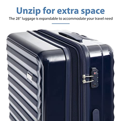 Coolife Luggage Suitcase expandable (only 28”) ABS+PC Spinner suitcase with TSA Lock carry on 20 in 24in 28in