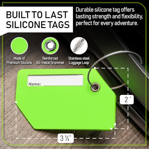 Untethered 4-Pack Luggage Tag Set | Durable Luggage Tags for Suitcases & Travel Bags | Bag Tag & Name ID Identifiers | Suitcase Tags for Easy Luggage Identification