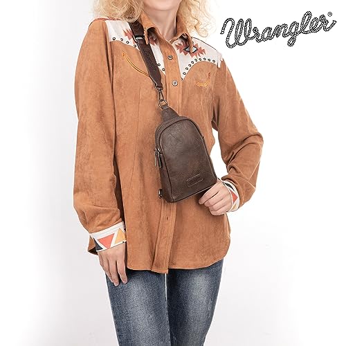 Wrangler Small Crossbody Sling Bag for Women Cross Body Purse Chest Bags for Travel