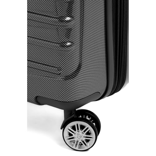 Gabbiano Vintage 3-Piece Luggage PC Hard Shell Set – Expandable Polycarbonate Luggage Set with Spinner Wheels, TSA Lock, Hardside Vintage Luggage Sets (Black, Medium 28")