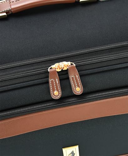 London Fog Nottingham 25 Inch Expandable Spinner Softside Suitcase, Black Chestnut