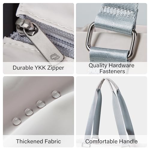 Hanke Laptop Tote - Lightweight Nylon Shoulder Bag for Work, Travel, Sports & Gym - Dune Grey