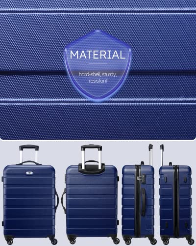 Suitour Luggage 3 Piece Sets Hard Shell Luggage Set Spinner Wheels, TSA Lock, 20 24 28 inch Travel Suitcase Sets, Dark Blue