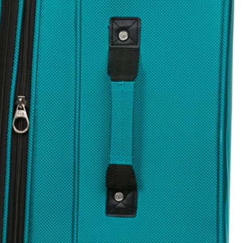 SWISSGEAR Sion Softside Expandable Spinner Luggage Durable Lightweight Travel Suitcase, Teal, Checked-Large