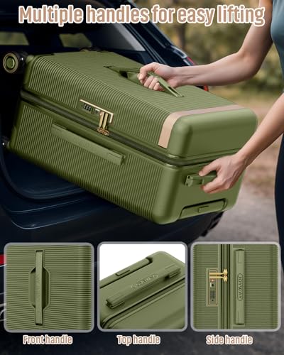 Joyway Luggage Sets 2 Piece, 22 Inch Carry On Luggage and 26 Inch Trunk Checked Luggage with Cup Holder, Lightweight Hardside Suitcase with Pressure-resistant Frame, Shock Absorbing Wheel and TSA Lock