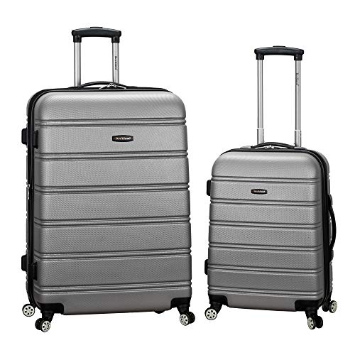 Rockland Melbourne Hardside 2 Piece Expandable Spinner Wheel Luggage Set, (20"/28"), Silver